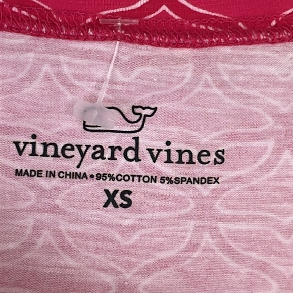 Vineyard Vines Whale Tail Print Tee Dress  Rhododendron Pink Side Hem Slits New - Picture 5 of 14